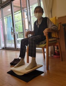 利用者様が実際にパタパタを使用している様子